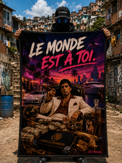 Serviette de plage « Le monde est à toi »